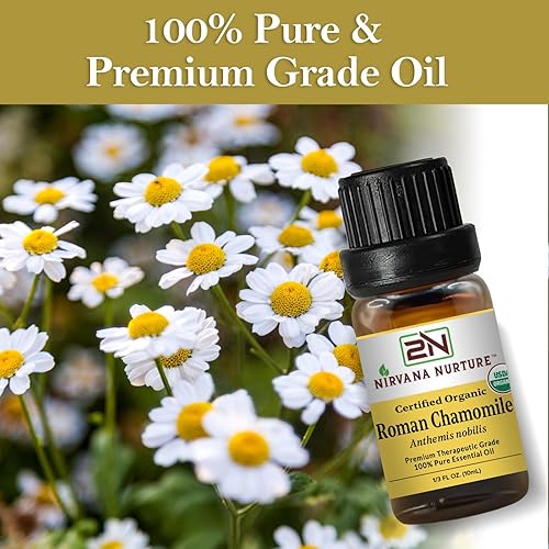 NIRVANA NURTURE ROMAN CHAMOMILE ESSENTIAL OIL USDA ORGANIC 100 PURE NATURAL PREMIUM GRADE UNDILUTED