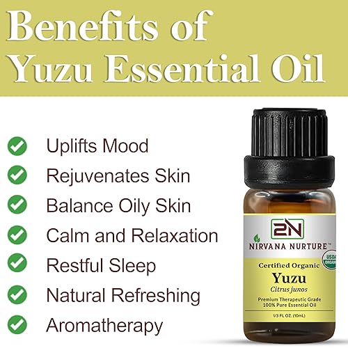 NIRVANA NURTURE YUZU ESSENTIAL OIL USDA CERTIFIED, 100 PURE, NATURAL, PREMIUM GRADE, UNDILUTED