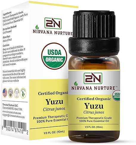 NIRVANA NURTURE YUZU ESSENTIAL OIL USDA CERTIFIED, 100 PURE, NATURAL, PREMIUM GRADE, UNDILUTED