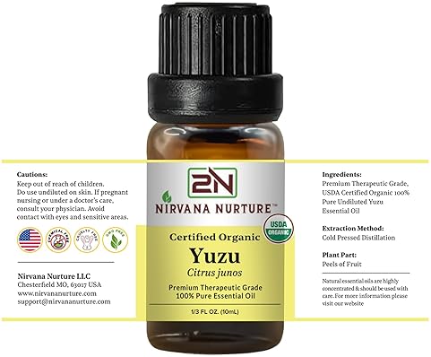 NIRVANA NURTURE YUZU ESSENTIAL OIL USDA CERTIFIED, 100 PURE, NATURAL, PREMIUM GRADE, UNDILUTED