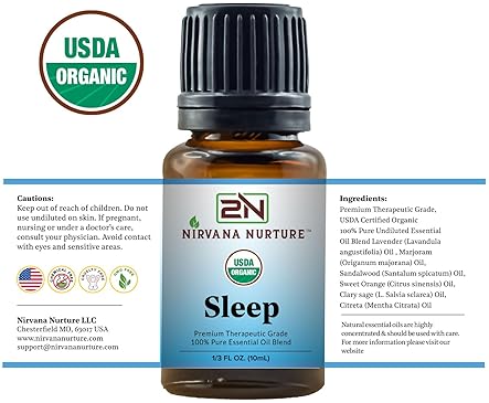 NIRVANA NURTURE USDA ORGANIC SLEEP BLEND 100 PURE, PREMIUM AROMATHERAPY FOR CALM RELAXATION