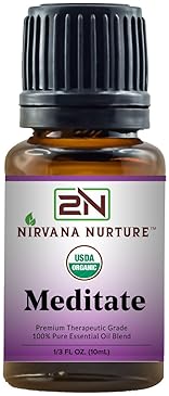 NIRVANA NURTURE MEDITATE BLEND ORGANIC AROMATHERAPY OIL 100 PURE, UNDILUTED, CALM RELAXATION AID
