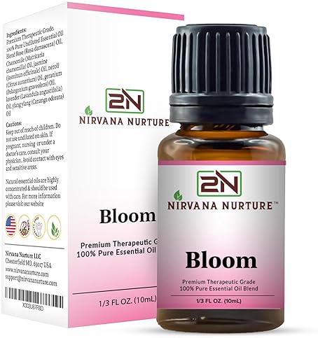 NIRVANA NURTURE BLOOM BLEND 100 PURE NATURAL AROMATHERAPY OIL PREMIUM MOOD BOOSTER FOR CALM RELAXATION