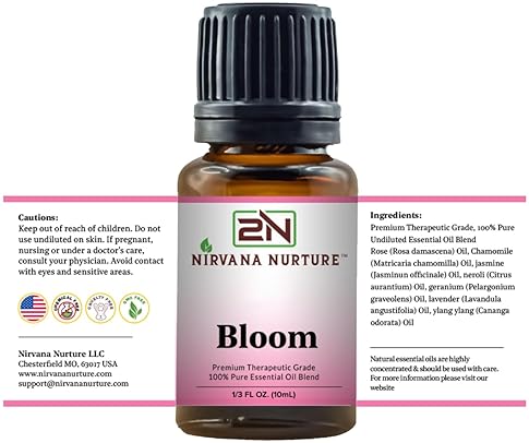 NIRVANA NURTURE BLOOM BLEND 100 PURE NATURAL AROMATHERAPY OIL PREMIUM MOOD BOOSTER FOR CALM RELAXATION