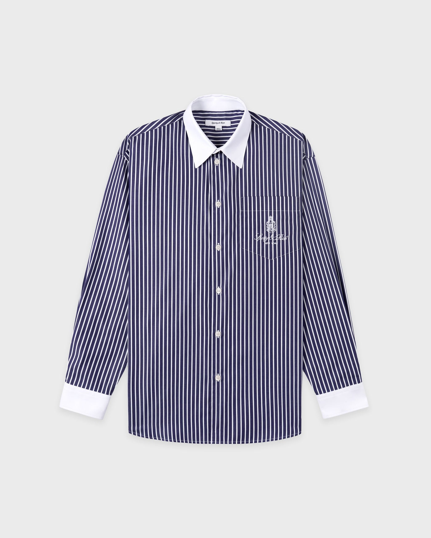 SPORTY&RICH VENDOME OVERSIZED SHIRT - BLUE STRIPED