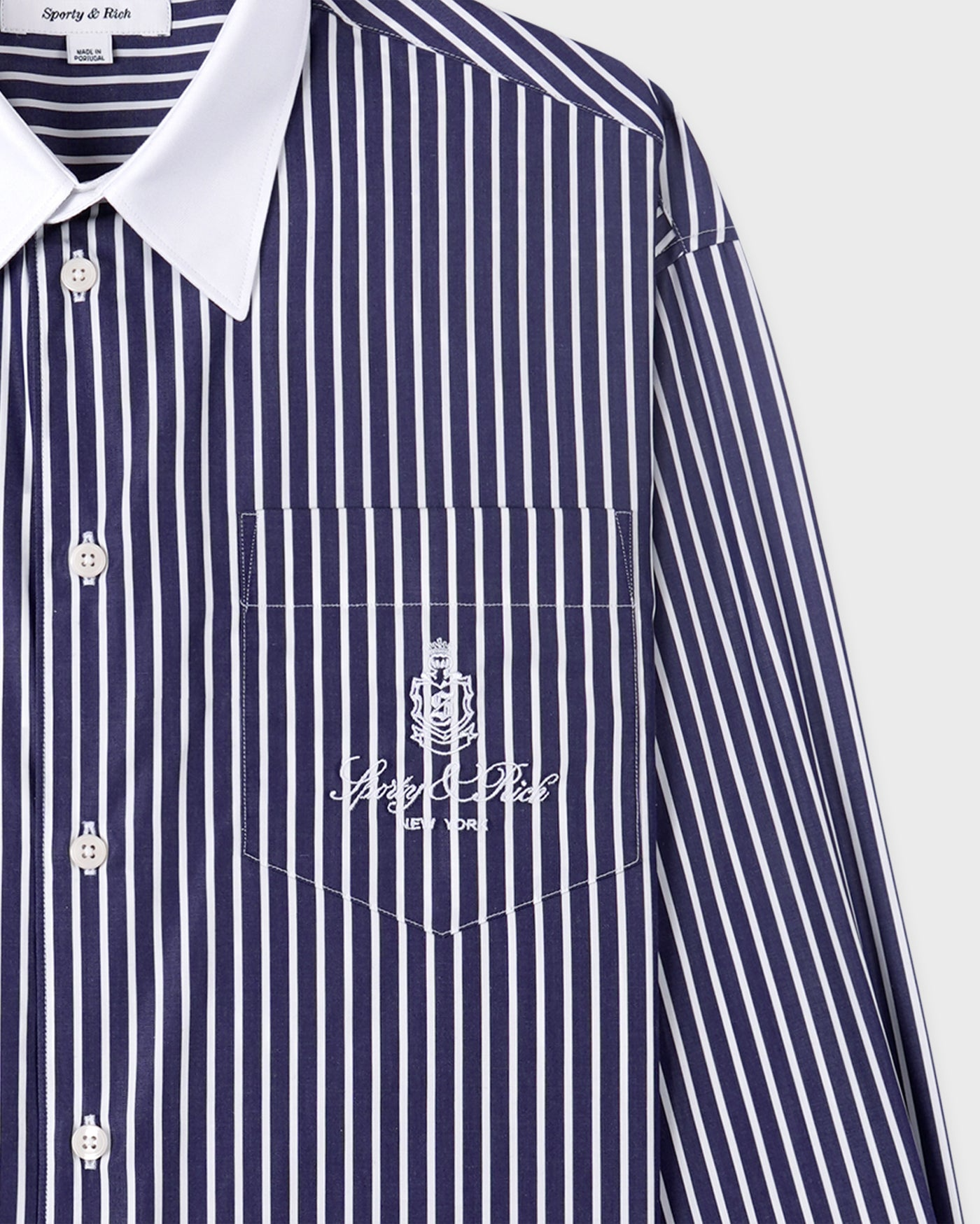 SPORTY&RICH VENDOME OVERSIZED SHIRT - BLUE STRIPED