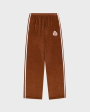 SPORTY&RICH NY CREST VELOUR SWEATPANT - TOBACCO/ECRU