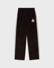 SPORTY&RICH NY CREST VELOUR SWEATPANT - CHOCOLATE/ECRU