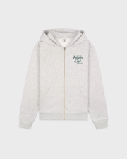 SPORTY&RICH NYRC ZIP HOODIE - HEATHER GRAY/FOREST