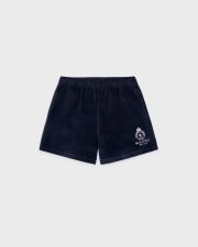 SPORTY&RICH CROWN TENNIS VELOUR SHORT - NAVY/ECRU