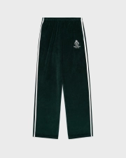SPORTY&RICH CROWN TENNIS VELOUR SWEATPANT - FOREST/ECRU