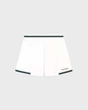 SPORTY&RICH SERIF LOGO MILA SKIRT - WHITE/FOREST