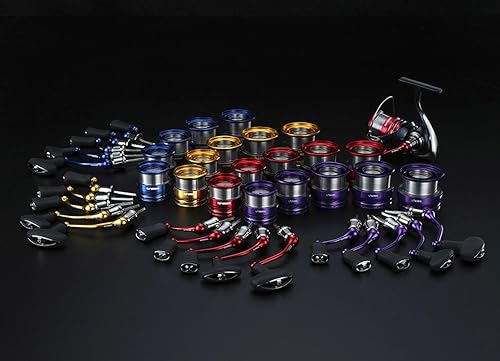 DAIWA SLP WORKS MACHINE CUT SHAFT HANDLE SET WITH I-SHAPE KNOB 40MM BLUE