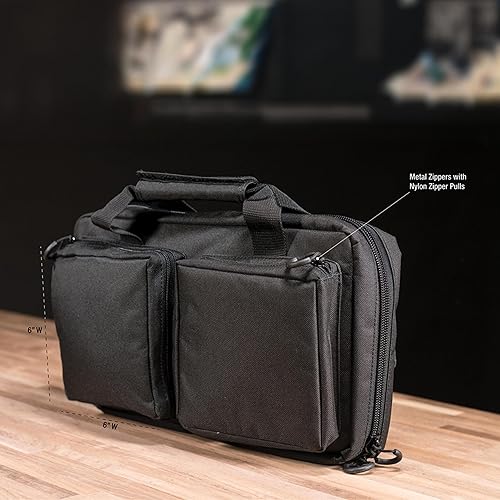 SMITH WESSON M P PRO TAC PADDED HANDGUN CASE WITH BALLISTIC FABRIC EXTERNAL POCKETS