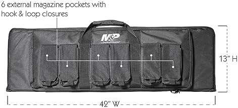 SMITH WESSON M P PRO TAC PADDED RIFLE CASE WITH BALLISTIC FABRIC EXTERNAL POCKETS