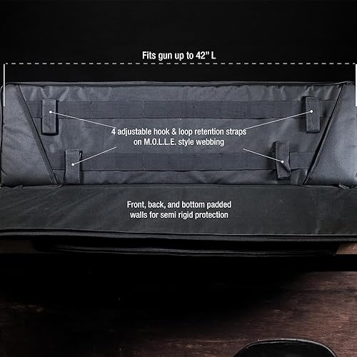 SMITH WESSON M P PRO TAC PADDED RIFLE CASE WITH BALLISTIC FABRIC EXTERNAL POCKETS