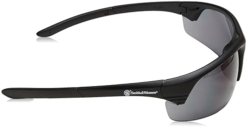 SMITH WESSON CORPORAL HALF FRAME SHOOTING GLASSES WITH NO-SLIP RUBBER, IMPACT RESISTANT STORAGE BAG