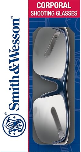 SMITH WESSON CORPORAL HALF FRAME SHOOTING GLASSES WITH NO-SLIP RUBBER IMPACT RESISTANCE