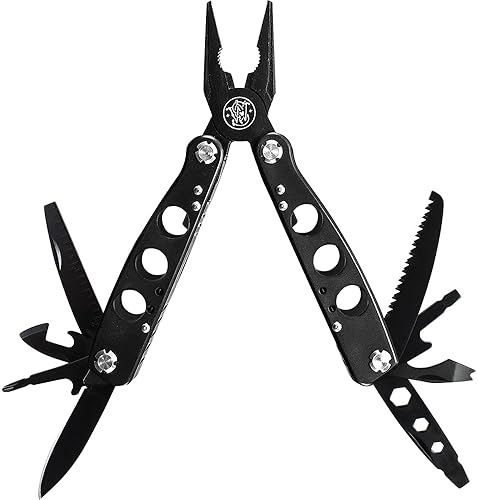 SMITH WESSON 6.5IN STAINLESS STEEL 14-FUNCTION MULTI-TOOL WITH PLIERS, SCREWDRIVERS SHEATH