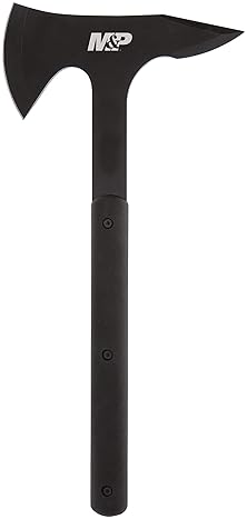 SMITH WESSON M P 16IN FULL TANG TACTICAL AXE WITH SPEARPOINT SPINE, RUBBER HANDLE SHEATH