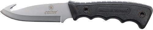 SMITH WESSON BULLSEYE HATCHET FIXED BLADE GUTHOOK KNIFE COMBO - STAINLESS STEEL, RUBBER HANDLE, OUTD