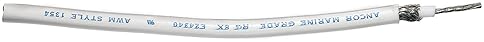 ANCOR 151510 MARINE GRADE PREMIUM TINNED COPPER RG8X COAXIAL CABLE WHITE 100-FEET