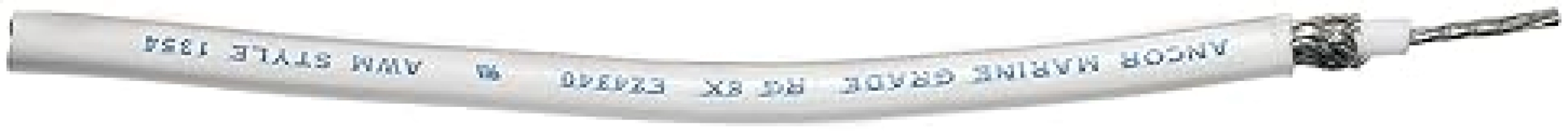 ANCOR 151510 MARINE GRADE RG8X PREMIUM TINNED COPPER COAXIAL CABLE, WHITE, 100 FEET