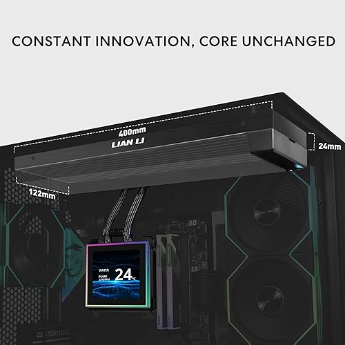 LIAN LI HYDROSHIFT II-S 360MM ARGB LIQUID CPU COOLER WITH 3.4 LCD SCREEN, LOW-NOISE FANS