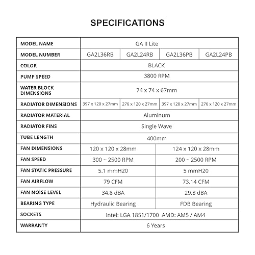 LIAN LI GALAHAD II LITE 360MM LIQUID CPU COOLER - LOW NOISE, QUICK INSTALL, AMD INTEL COMPATIBLE