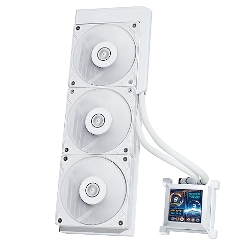 LIAN LI HYDROSHIFT 360 AIO LIQUID COOLER WITH 3X 28MM FANS, 2.88 LCD, LGA AM5 WHITE