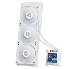 LIAN LI HYDROSHIFT 360 AIO LIQUID COOLER WITH 3X 28MM FANS, 2.88 LCD, LGA AM5 WHITE