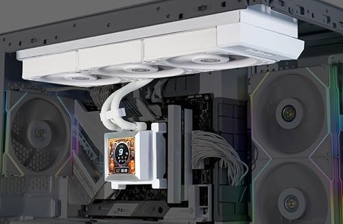 LIAN LI HYDROSHIFT 360 AIO LIQUID COOLER WITH 3X 28MM FANS, 2.88 LCD, LGA AM5 WHITE