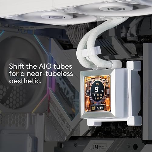 LIAN LI HYDROSHIFT 360 AIO LIQUID COOLER WITH 3X 28MM FANS, 2.88 LCD, LGA AM5 WHITE