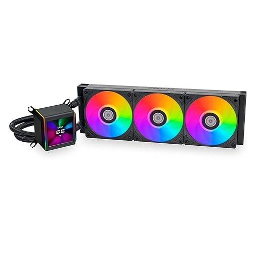 LIAN-LI GALAHAD II 360MM ARGB LCD CPU LIQUID COOLER COMPATIBLE WITH INTEL AMD SOCKETS BLACK