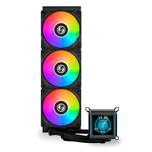LIAN-LI GALAHAD II 360MM ARGB LCD CPU LIQUID COOLER COMPATIBLE WITH INTEL AMD SOCKETS BLACK