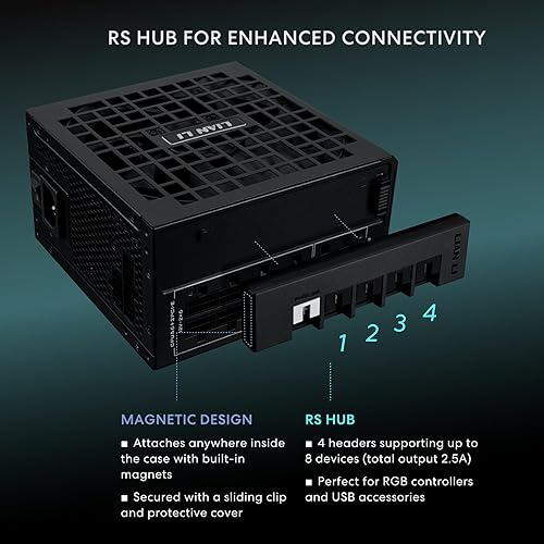 LIAN LI RS 1000W FULLY MODULAR ATX POWER SUPPLY 80 GOLD, USB FAN HUB, 10-YEAR WARRANTY
