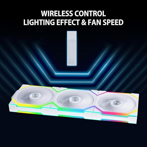 LIAN LI UNI FAN SL 120MM WIRELESS ARGB FAN WHITE SINGLE PACK 2.4GHZ DAISY-CHAIN CONTROL