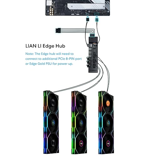 LIAN LI UNI FAN TL LCD 120MM WIRELESS ARGB FAN SINGLE PACK BLACK NO CONTROLLER INCLUDED