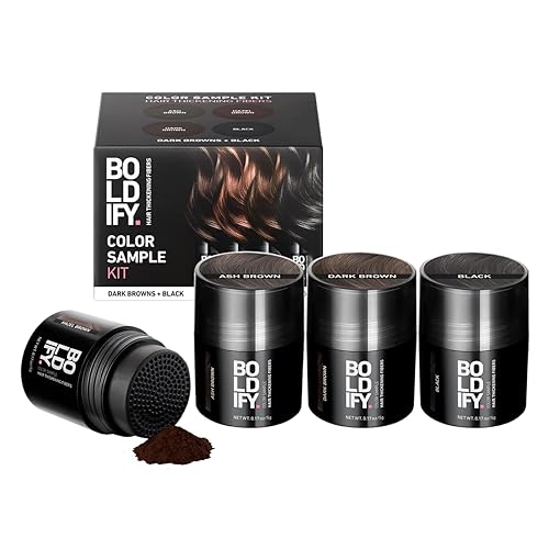BOLDIFY HAIR FIBERS SAMPLE KIT 14 SHADES FOR THINNING HAIR, THICKER FULLER LOOK, MEN WOMEN