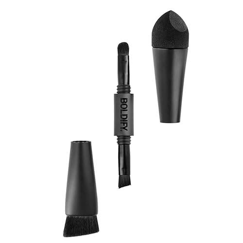 BOLDIFY FOUR-ENDED HAIRLINE POWDER BRUSH WITH SPONGE TIP FOR HAIR CONCEALER ROOT TOUCH UP