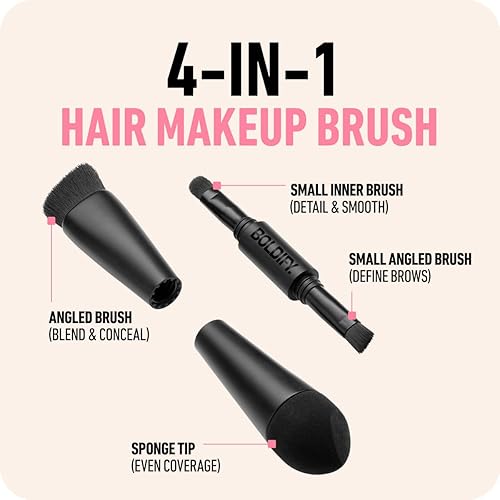 BOLDIFY FOUR-ENDED HAIRLINE POWDER BRUSH WITH SPONGE TIP FOR HAIR CONCEALER ROOT TOUCH UP