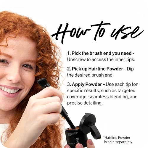 BOLDIFY FOUR-ENDED HAIRLINE POWDER BRUSH WITH SPONGE TIP FOR HAIR CONCEALER ROOT TOUCH UP