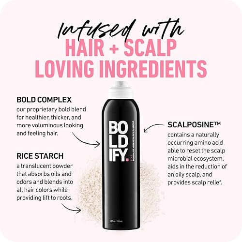 BOLDIFY  DRY SHAMPOO SPRAY INSTANT CLEAN, VOLUME SCALP BALANCE WITH SCALPOSINE RICE STARCH