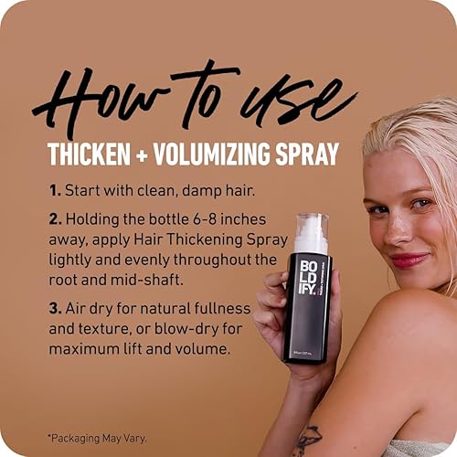 BOLDIFY HAIR THICKENING SPRAY 8OZ VOLUME BOOSTER TEXTURE SPRAY FOR MEN WOMEN HAIR