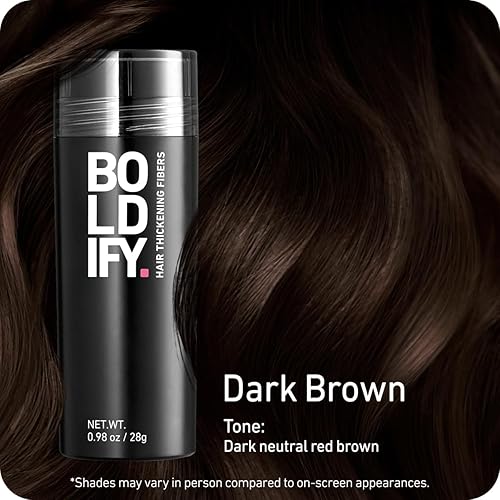 BOLDIFY HAIR FIBERS 28G THICKER, FULLER HAIR INSTANTLY 14 SHADES DARK BROWN FOR MEN WOMEN