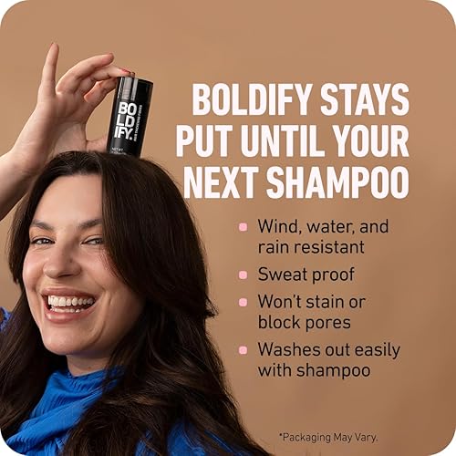 BOLDIFY HAIR FIBERS 28G THICKER, FULLER HAIR INSTANTLY 14 SHADES DARK BROWN FOR MEN WOMEN