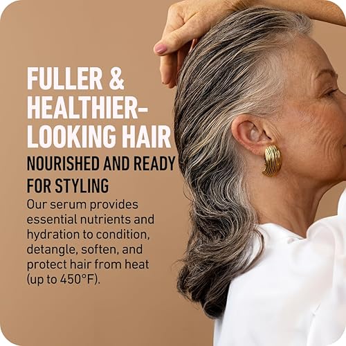 BOLDIFY LEAVE-IN CONDITIONER HEAT PROTECTANT SERUM FOR HAIR STYLING - LIGHTWEIGHT, BIOTIN INFUSED