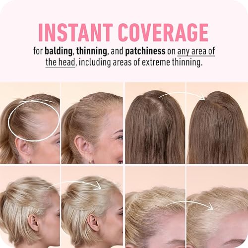 BOLDIFY MEDIUM BLONDE HAIRLINE POWDER 10G GRAY COVERAGE, BALD SPOT CONCEALER, STAIN-PROOF