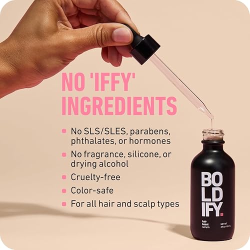 BOLDIFY HAIR GROWTH SERUM 2OZ 30 NATURAL BOOSTERS 4 PEPTIDES FOR THICKER, FULLER HAIR