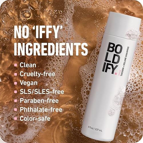 BOLDIFY RICE WATER THICKENING SHAMPOO FOR THINNING, OILY, FINE HAIR - VOLUMIZING OIL CONTROL, 8OZ